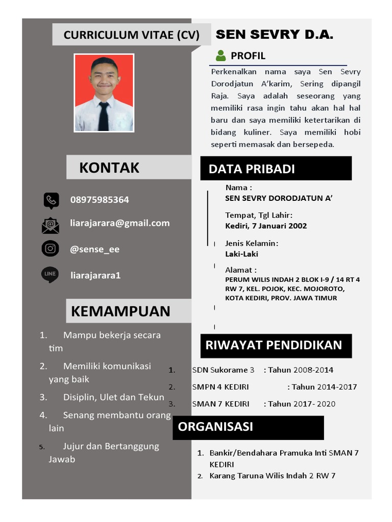 CV Sen Sevry: Pengalaman Karang Taruna | PDF