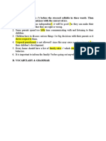 BU I 2 - 16.06 I. Put The Stress Mark (') Before The Stressed Syllable in These Words. Then Practise Reading The Sentences With The Correct Stress