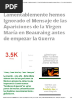 Lamentablemente Hemos Ignorado El Mensaje de Las Apariciones de La Virgen Maria en Beauraing Antes de Empezar La Guerra Foros de La Virgen Maria PDF