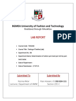 BGMEA University Lab Report on Determining Cotton Yarn Twist