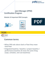 Proficient Project Manager (PPM) Certification Program: Module 14 Important PMI Concepts