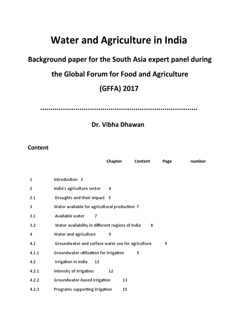 Water Use in Indian Agriculture | PDF | Agriculture | Water Resources