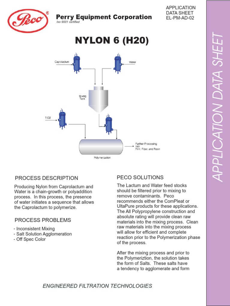 Nylon 6 Production Solutions | PDF | Filtration | Polymerization