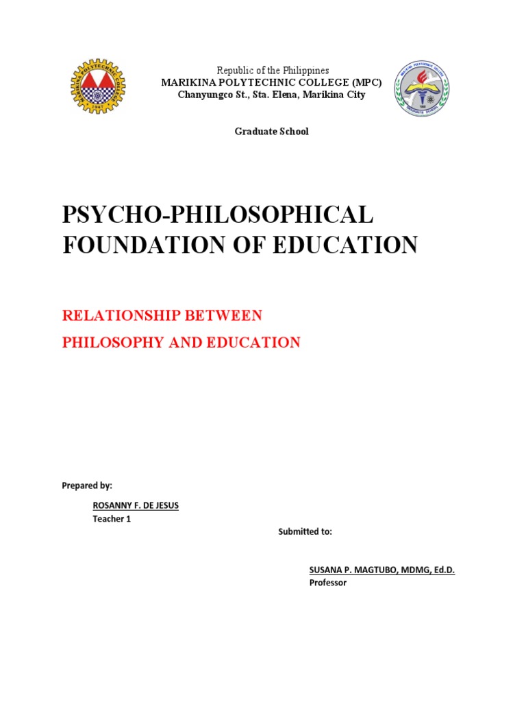 Relationship Between Philosophy and Education | PDF | Educational ...