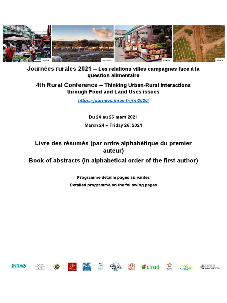 Jrm21 Book Of Abstracts 23 03 Pdf Nourriture Et Boisson Economie