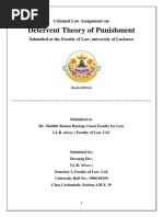 2nd Year Criminal Law Assignment On Deterrent Theory