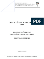 Nota Técnica Atuarial Porto Alegre RS 2014