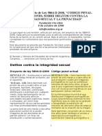 Análisis Del Proyecto de Ley 5864-D-2006, "CODIGO PENAL. Modificaciones, Sobre Delitos Contra La Integridad Sexual Y La Privacidad"