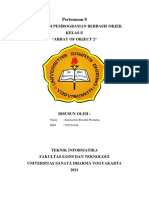 Pertemuan 8: Praktikum Pemrograman Berbasis Objek Kelas E "Array of Object 2"