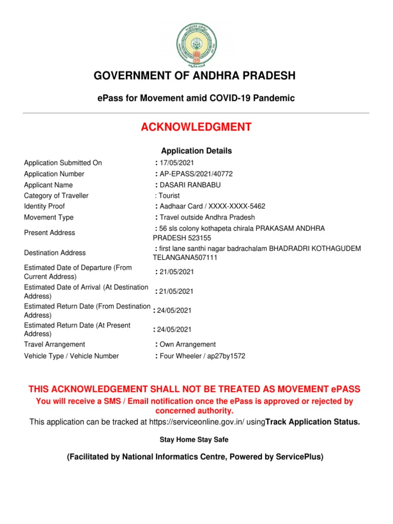 Government of Andhra Pradesh: Acknowledgment | PDF