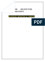 Computer Arcitecture Assignment: Risc-Reduced Instruction Set Computer