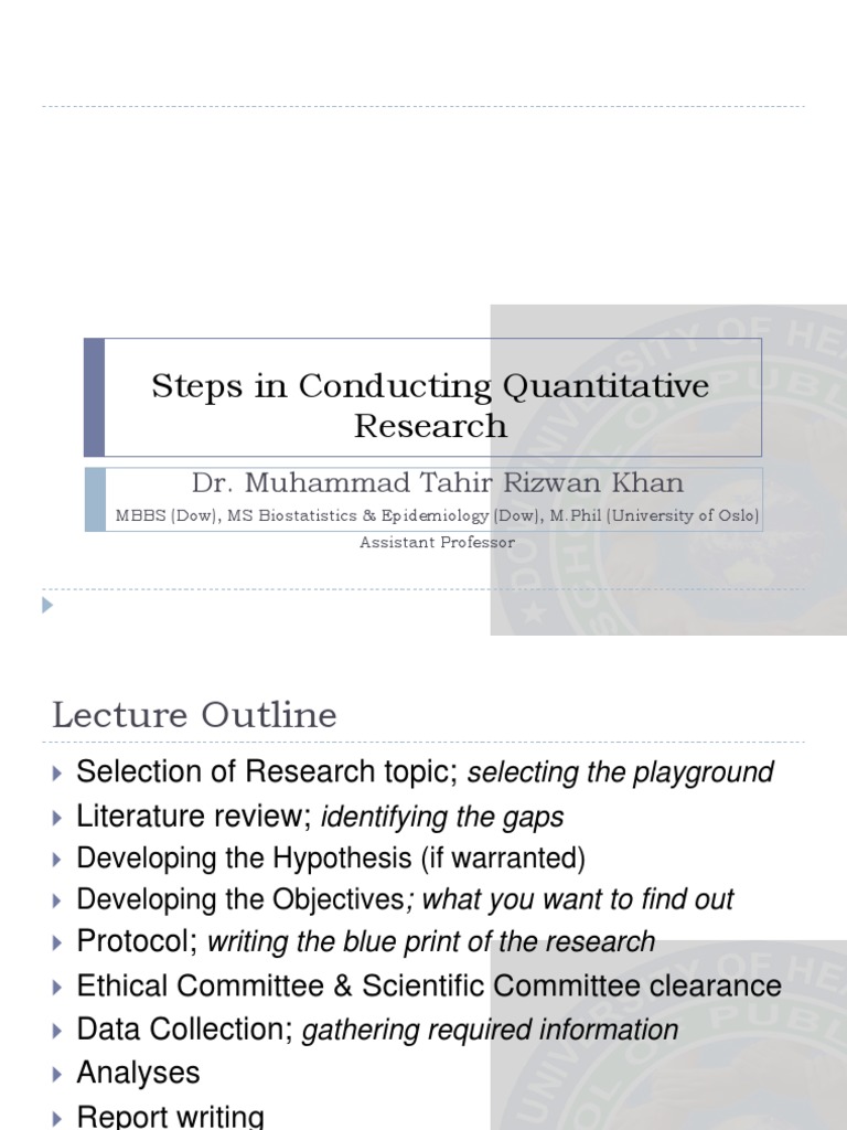 Steps for Conducting Quantitative Research | PDF | Institutional Review ...