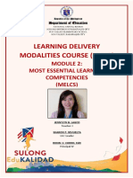 Learning Delivery Modalities Course (Ldm2) : Most Essential Learning Competencies (Melcs)