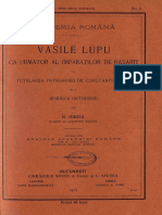 Nicolae Iorga - Vasile Lupu CA Următor Al Împăraților de Răsărit În Tutelarea Patriarhiei de Constantinopole Și A Bisericii Ortodoxe, Bucuresti, 1913