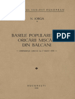 Nicolae Iorga - Basele Populare Ale Oricărei Mișcări Din Balcani, Bucuresti, 1939