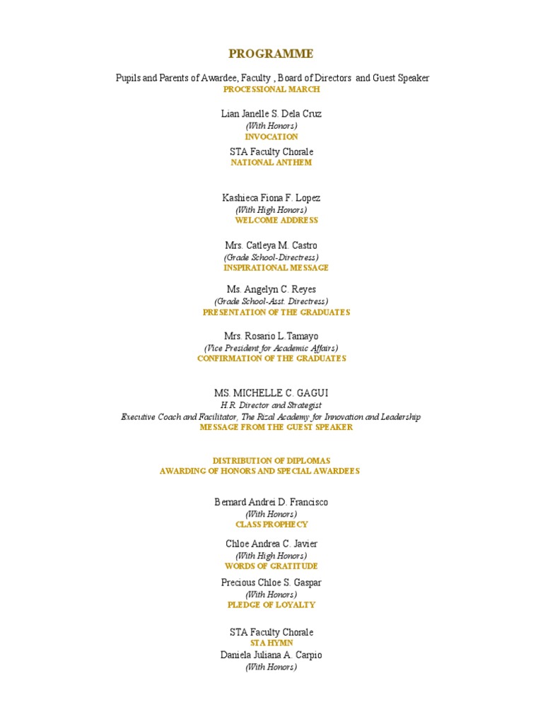 Grade 6 PROGRAMME FLOW | PDF