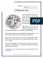 balanced-diet-grade-2-comprehension-worksheet