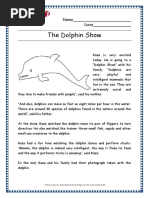 Dolphin Grade 2 Comprehension Worksheet