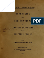 Inventaires Des Insinuations Du Conseil Souverain Du Québec