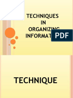 Techniques in Organizing Information