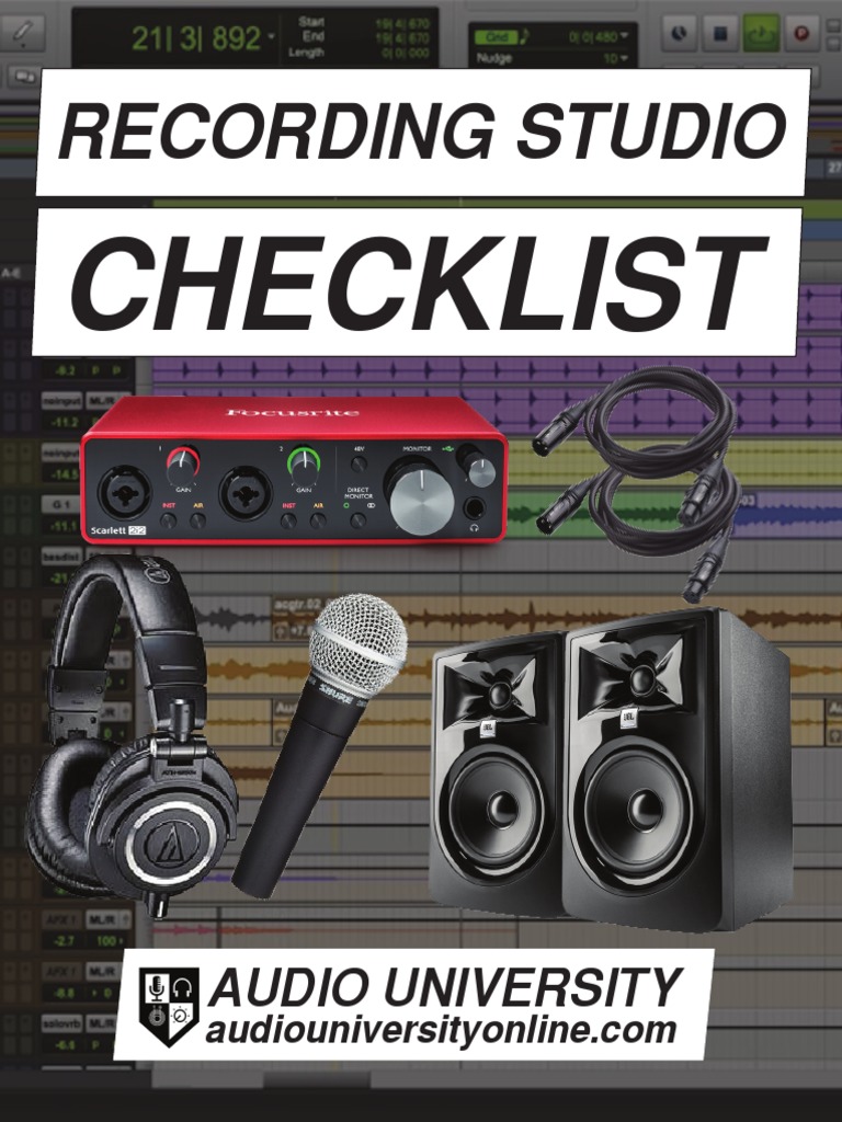 Home Recording Studio Essentials Checklist | PDF | Microphone | Headphones