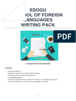 Esogu School of Foreign Languages Writing Pack: A. Introduction To The Paragraph