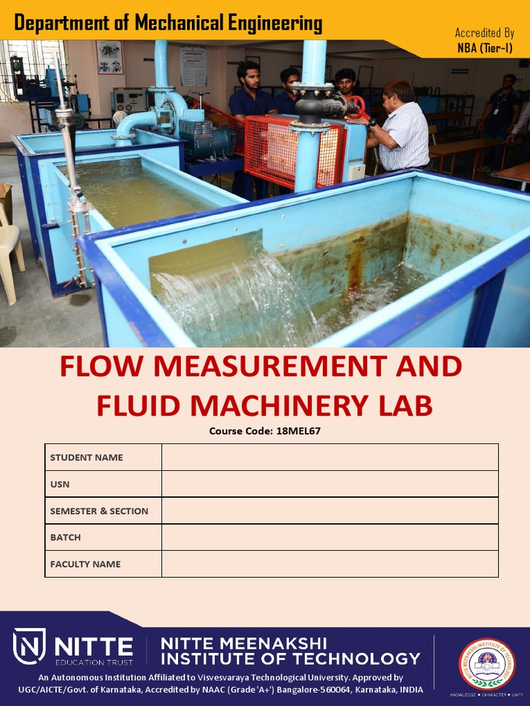 Fluid Machinery Lab Experiments Guide | PDF | Flow Measurement | Pump
