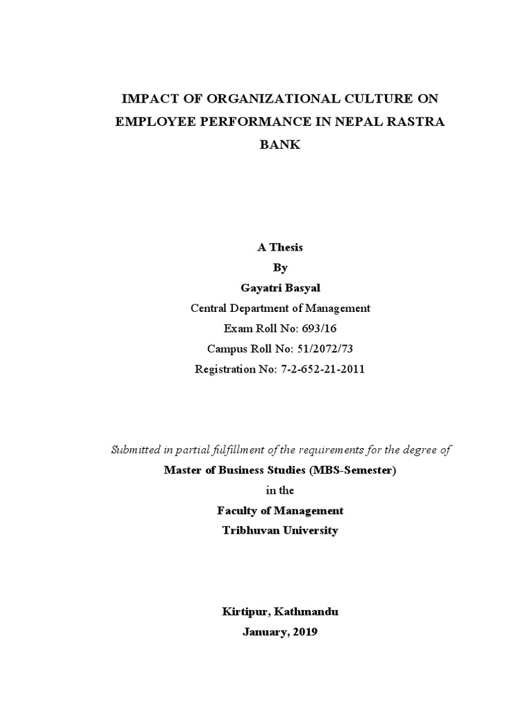 Impact of Culture on NRB Employee Performance | PDF | Organizational ...