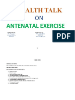 Health Talk Om Antenatal Exercise