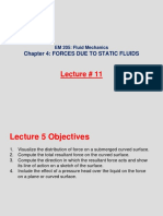 Lecture # 11: Chapter 4: Forces Due To Static Fluids