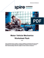 Motor Vehicle Mechanics Worksheet Pack