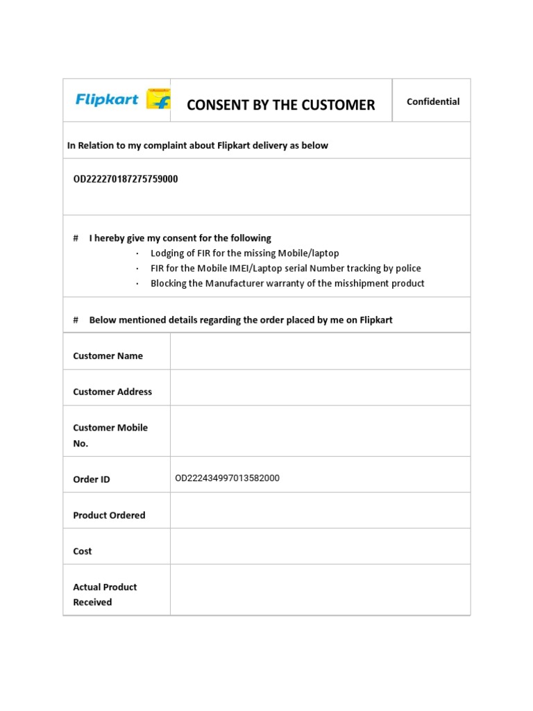 Consent by The Customer For Fir (1) .Docx - 2021-08-06t160654.497 | PDF