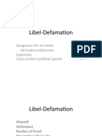 Libel-Defamation: Dangerous For All Media All Media Professions Expensive Cases Protect Political Speech