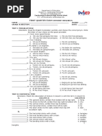 First Quarter Exam: Zamboanga National High School-West