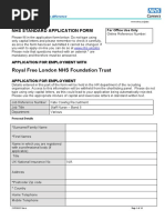 Royal Free London NHS Foundation Trust: Nhs Standard Application Form