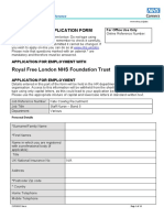 Royal Free London NHS Foundation Trust: Nhs Standard Application Form