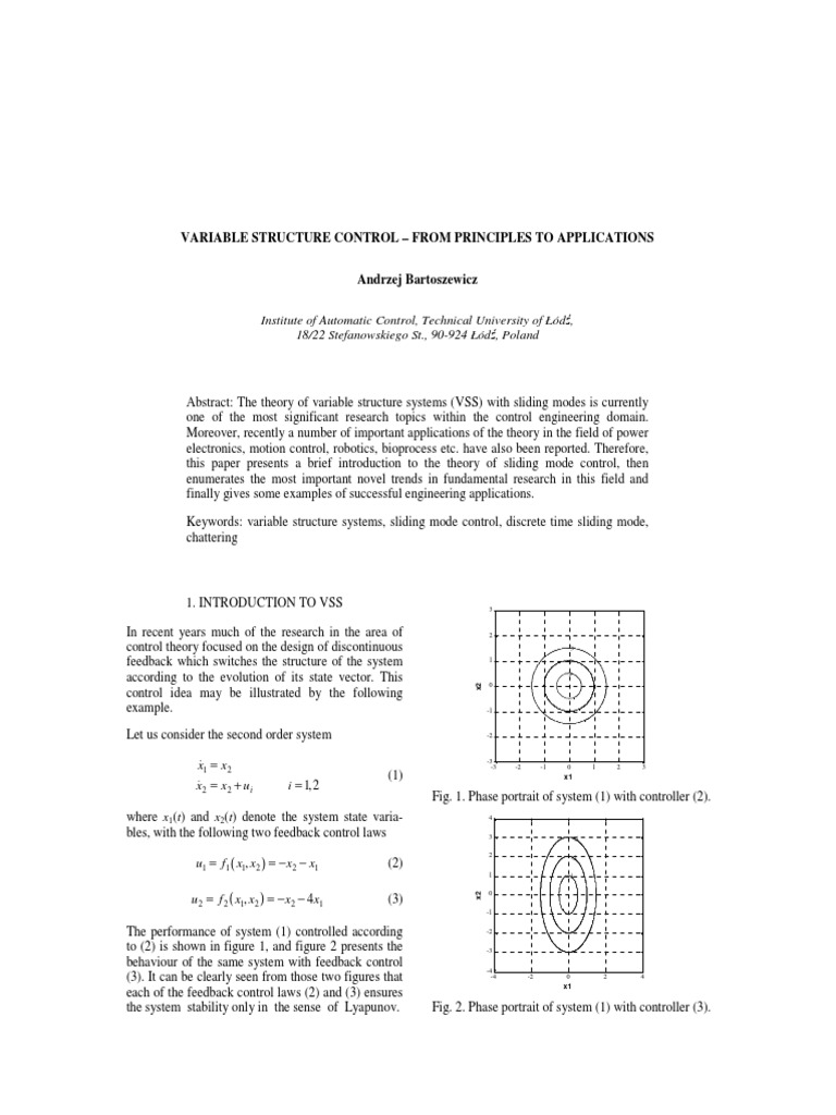 Variable Structure Control Applications | PDF | Control Theory ...