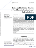 Dissolution and Solubility Behavior of Fenofibrate in Sodium Lauryl Sulfate Solutions