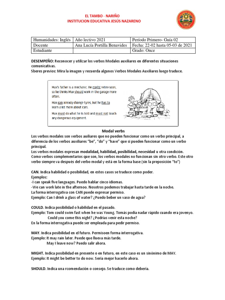 Ejercicios de Verbos Modales en Inglés | PDF