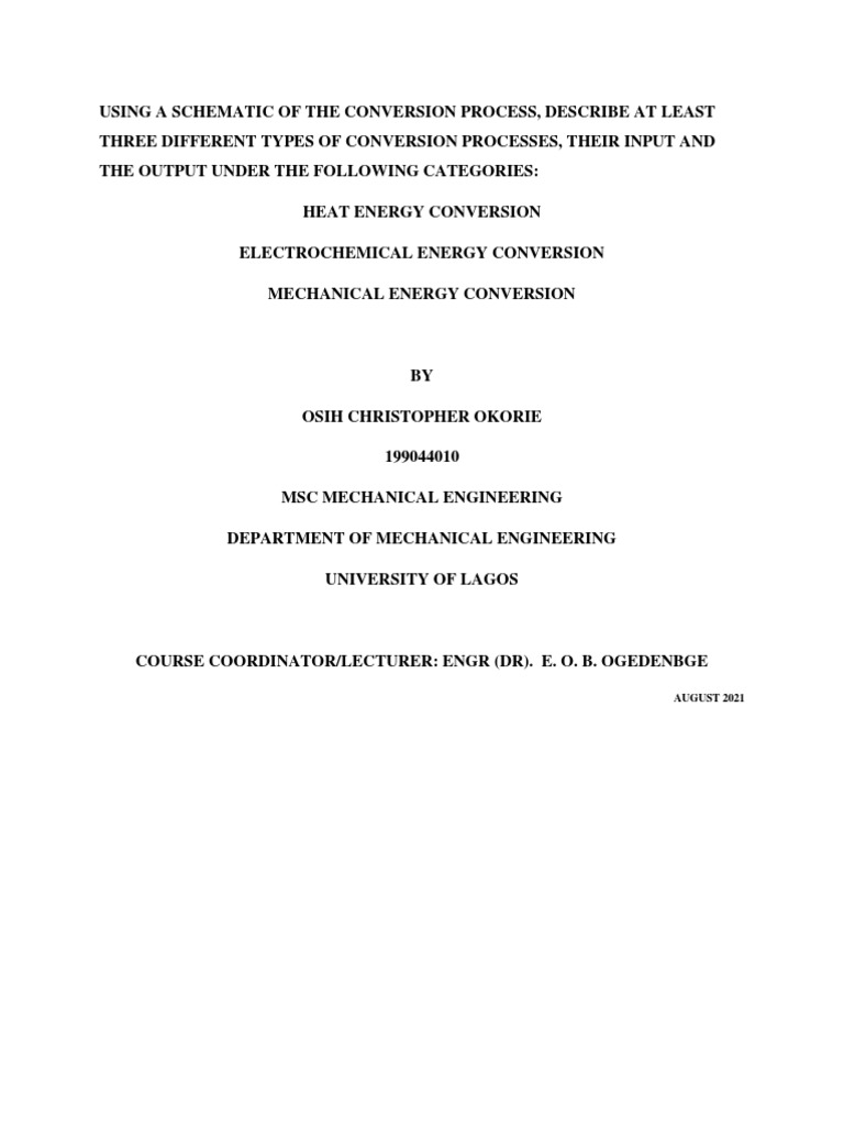 Electric Generator Energy Conversion Schematic | PDF | Electric ...