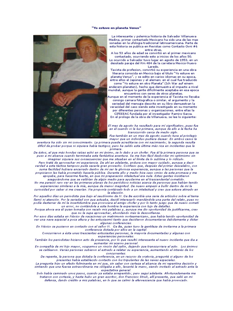 "Yo estuve en Venus: Salvador Villanueva" | PDF
