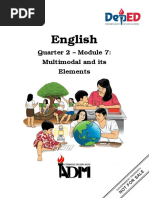 English: Quarter 2 - Module 7: Multimodal and Its Elements