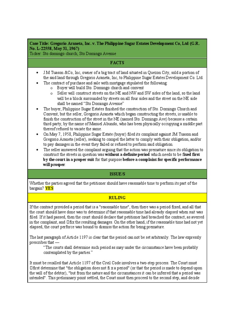 67 Gregorio Inc. v. Philippine Sugar Estates Development Co