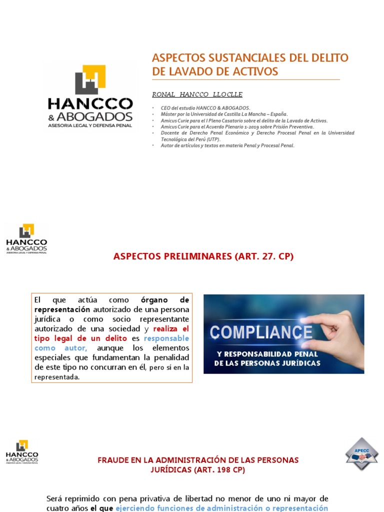 Delito de Lavado de Activos y Compliance | PDF | Derecho penal ...