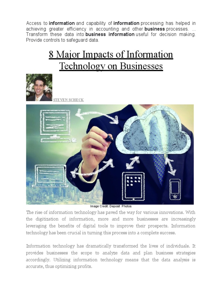Major Impacts of IT on Business Efficiency | PDF | Enterprise Resource ...