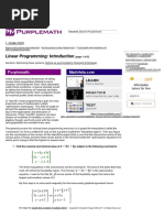 Linear Programming - Introduction