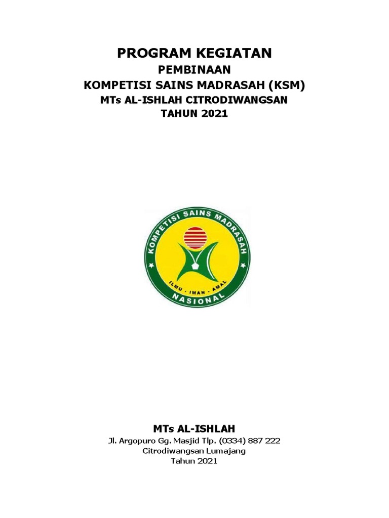 Pembinaan KSM MTs Al-Ishlah 2021 | PDF | Bisnis