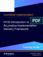 H100 Introduction To Acumatica Implementation Delivery Framework