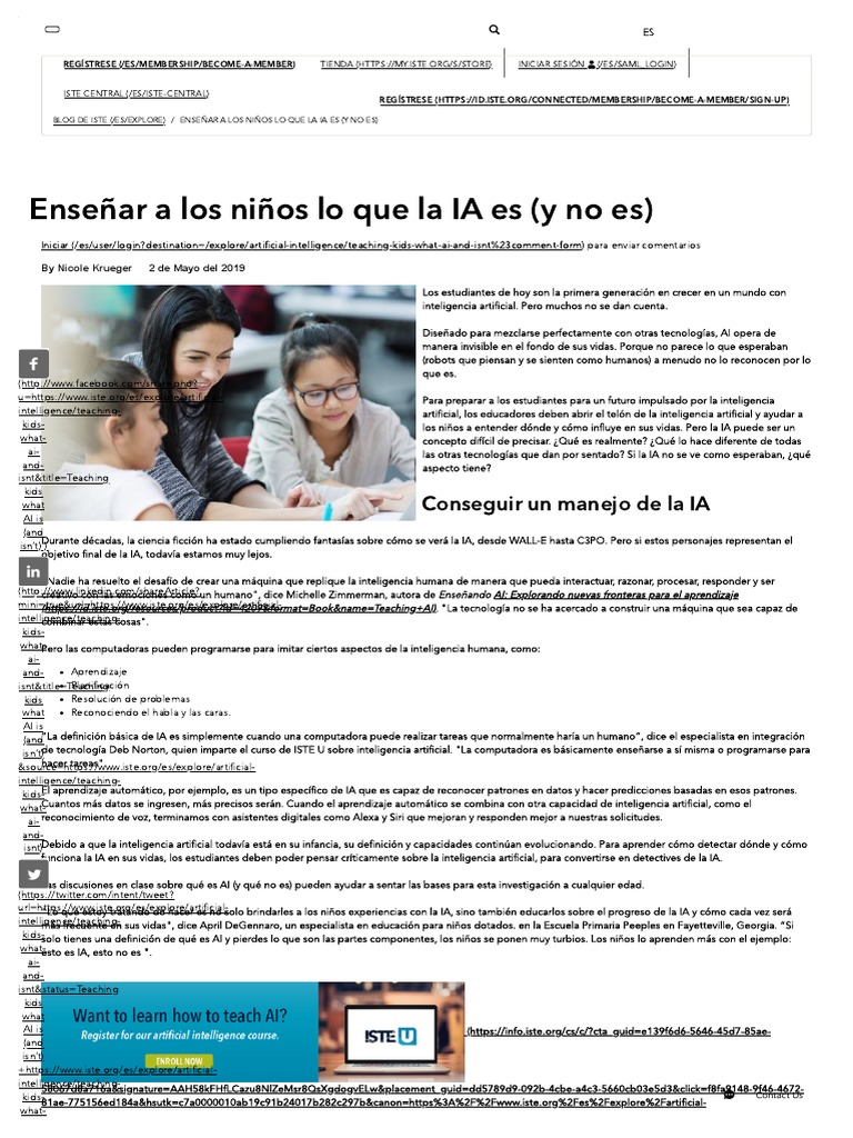 Entendiendo la IA para niños | PDF | Inteligencia artificial ...
