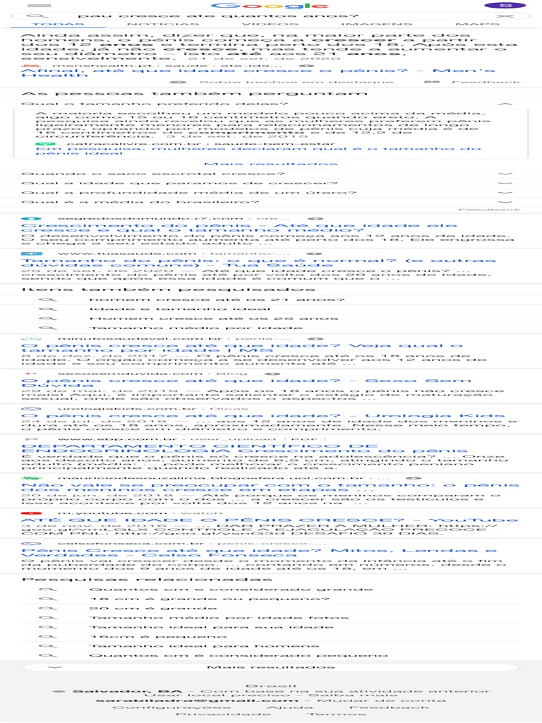 Pau Cresce Ate Quantos Anos - Pesquisa Google | PDF | Pênis
